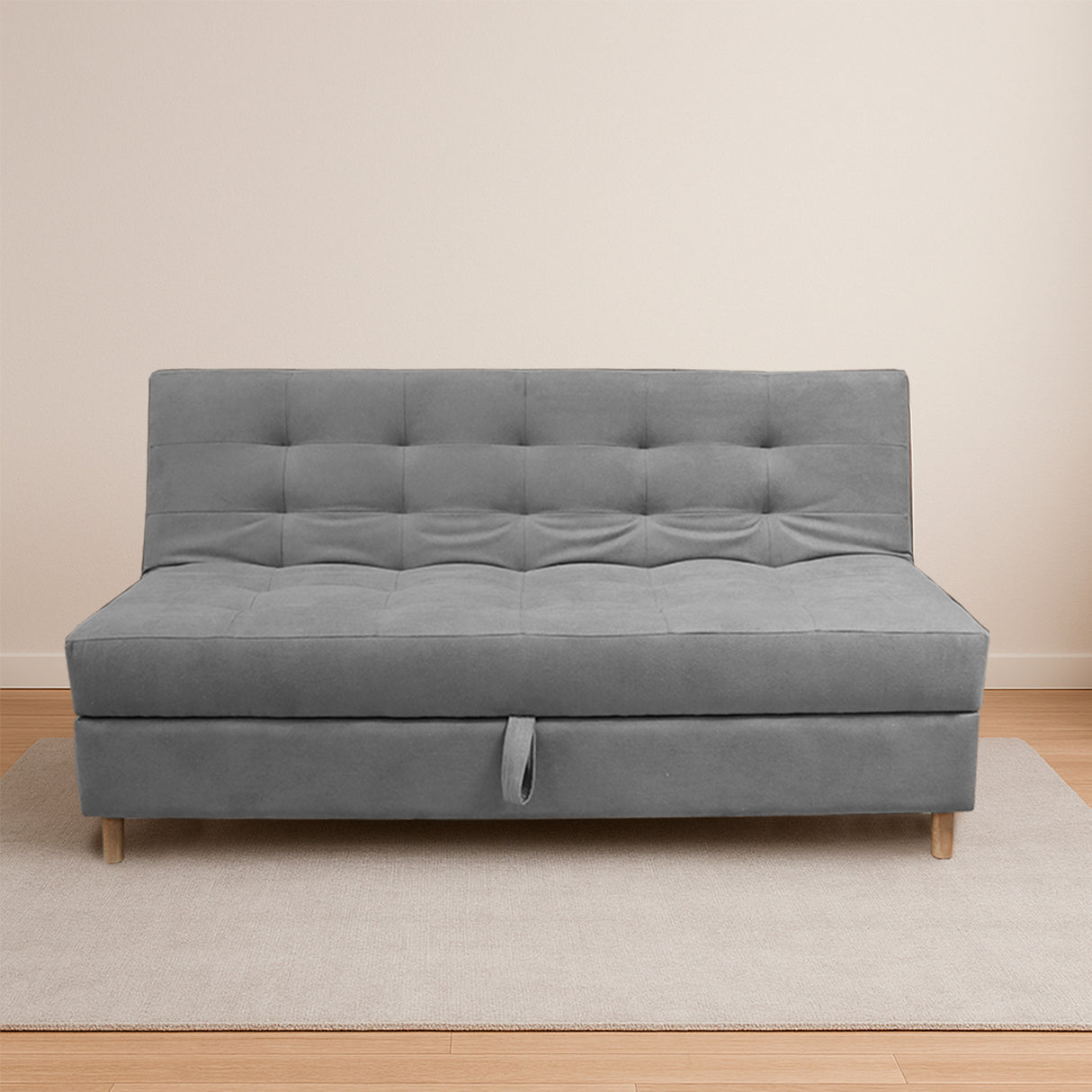 Sofacama Lugano Gris 180x95cm de Tres Puestos Reclinable Antifluido con Almacenamiento y sin Apoya Brazos - SOFAS Y POLTRONAS | Bylmo