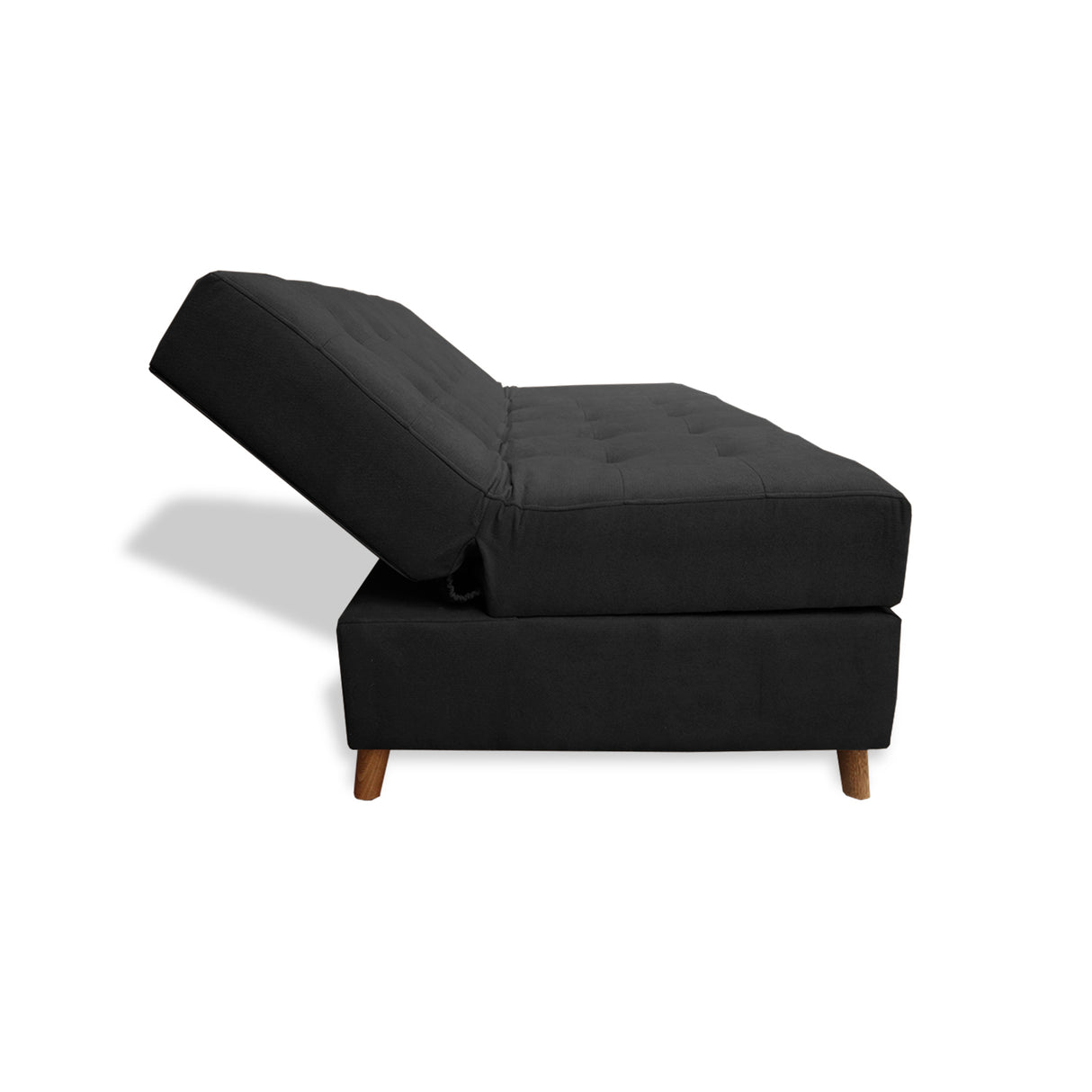 Sofacama Lugano Negro 180x95cm de Tres Puestos Reclinable Antifluido con Almacenamiento y sin Apoya Brazos - SOFAS Y POLTRONAS | Bylmo