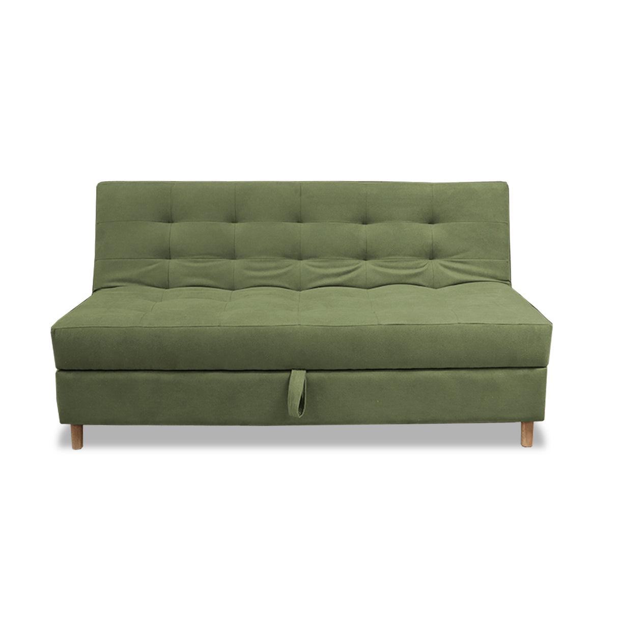 Sofacama Lugano Verde 180x95cm de Tres Puestos Reclinable Antifluido con Almacenamiento y sin Apoya Brazos - SOFAS Y POLTRONAS | Bylmo
