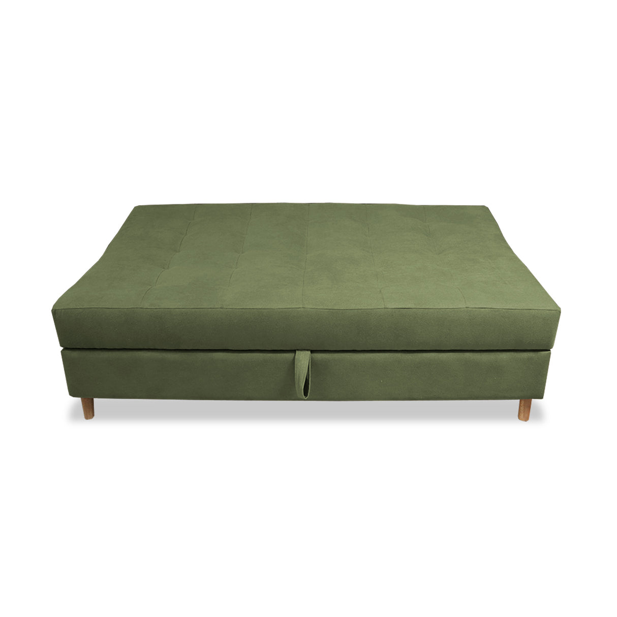 Sofacama Lugano Verde 180x95cm de Tres Puestos Reclinable Antifluido con Almacenamiento y sin Apoya Brazos - SOFAS Y POLTRONAS | Bylmo