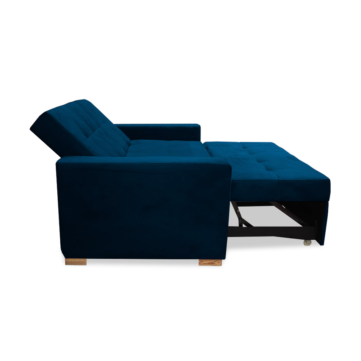 Sofacama Atalanta Azul Petróleo 150x94cm de Dos Puestos Reclinable Antifluido y sin Apoya Brazos - SOFAS Y POLTRONAS | Bylmo