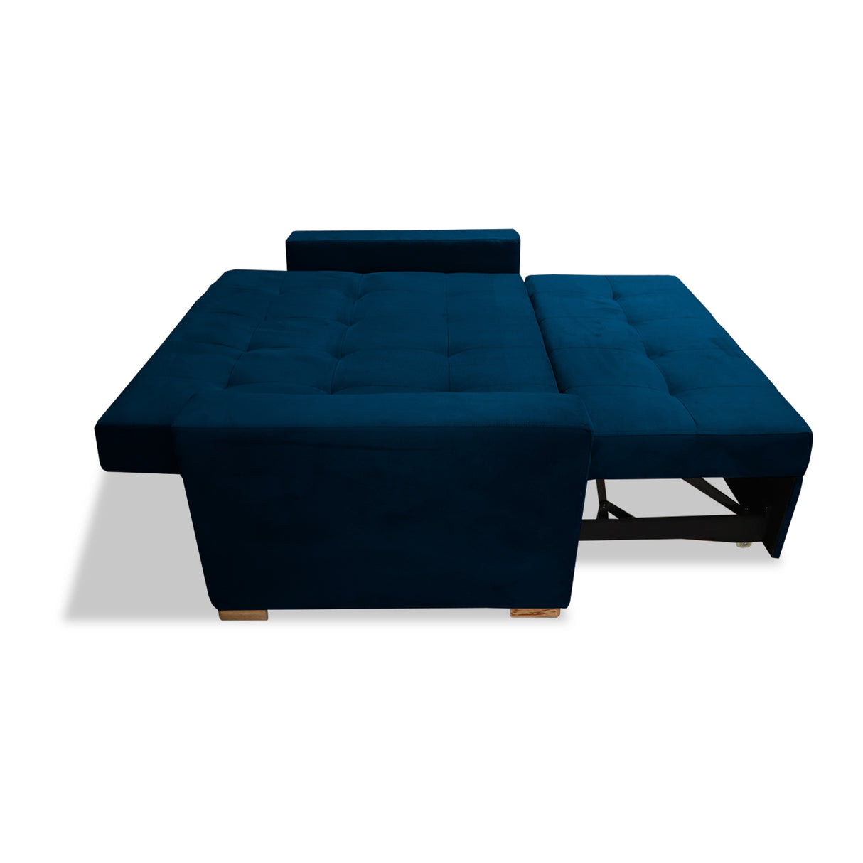 Sofacama Atalanta Azul Petróleo 150x94cm de Dos Puestos Reclinable Antifluido y sin Apoya Brazos - SOFAS Y POLTRONAS | Bylmo