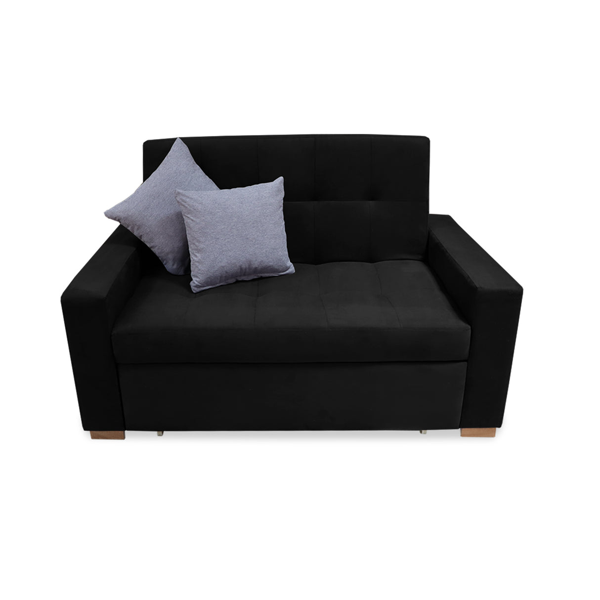 Sofacama Atalanta Negro 150x94cm de Dos Puestos Reclinable Antifluido y sin Apoya Brazos - SOFAS Y POLTRONAS | Bylmo