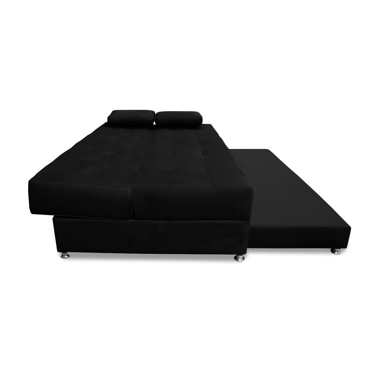 Sofacama Bachmann Negro 190x95cm de Tres Puestos Reclinable Antifluido y sin Apoya Brazos - SOFAS Y POLTRONAS | Bylmo