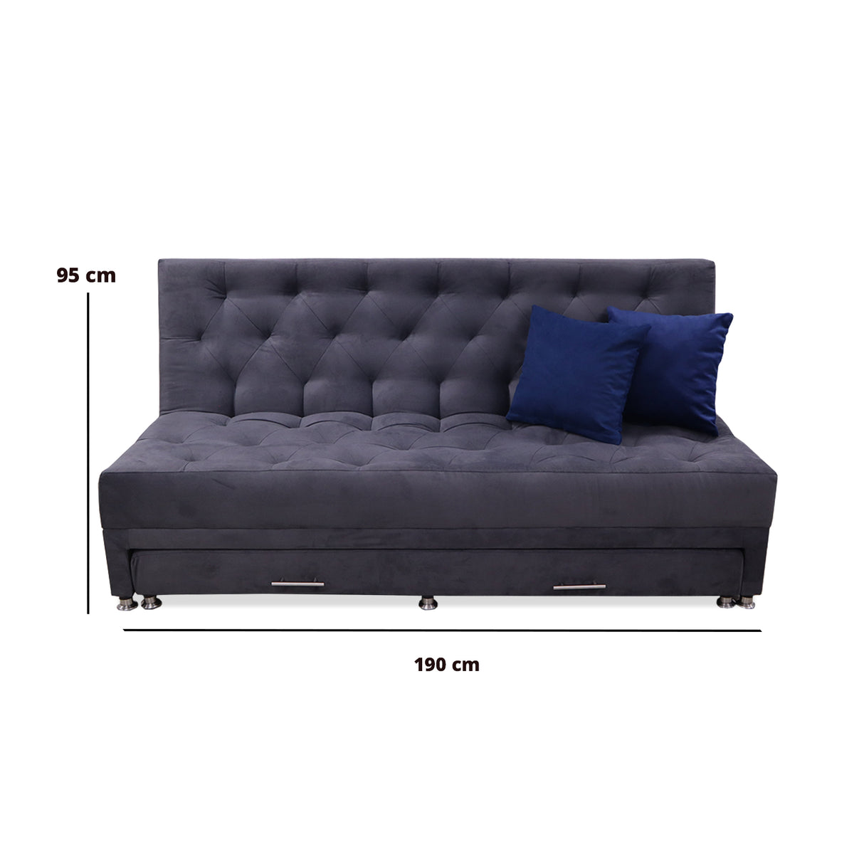 Sofacama Aston Gris 190x95cm de Tres Puestos Reclinable Antifluido y sin Apoya Brazos - SOFAS Y POLTRONAS | Bylmo