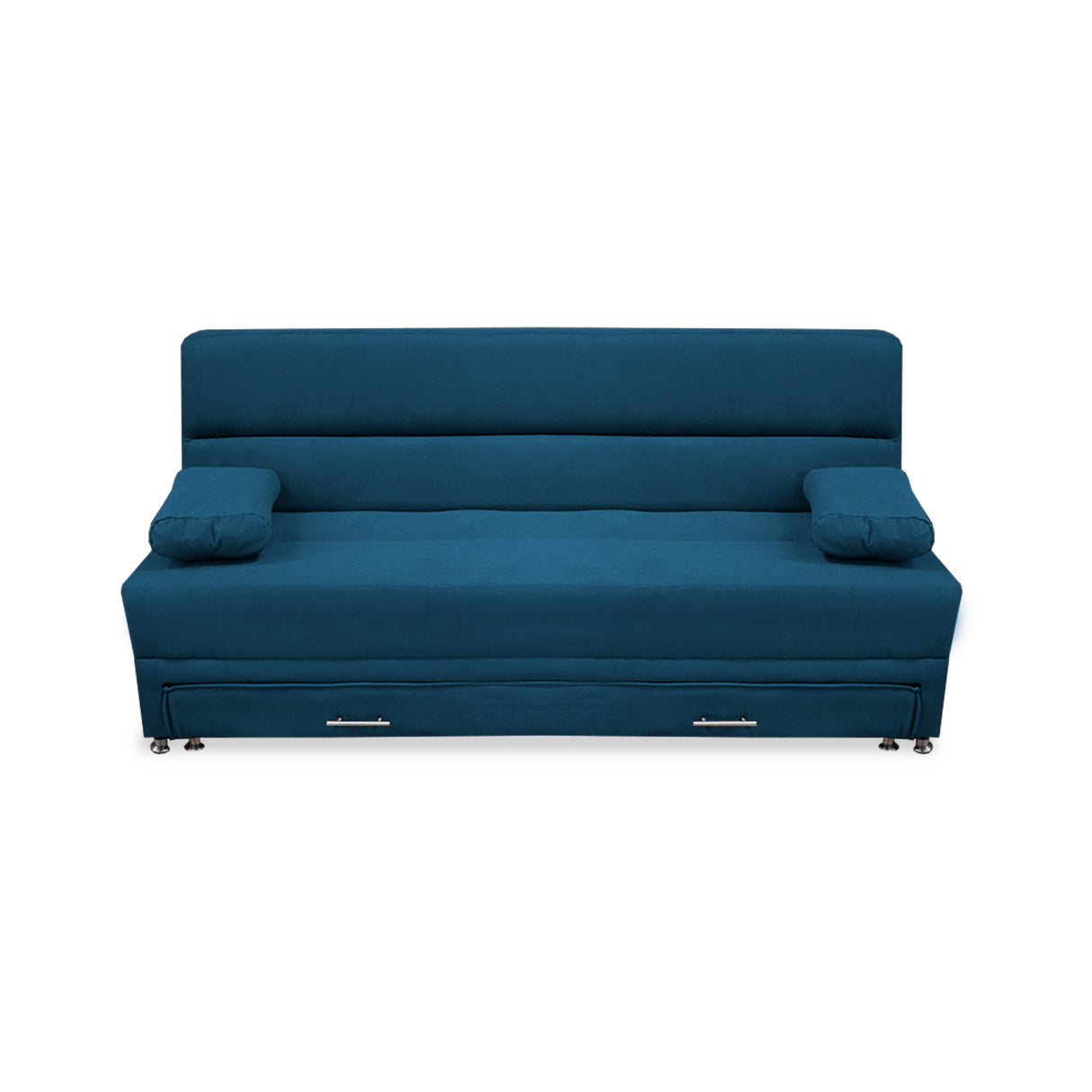 Sofacama Ferreira Azul Petróleo 190x95cm de Tres Puestos Reclinable Antifluido y sin Apoya Brazos - SOFAS Y POLTRONAS | Bylmo