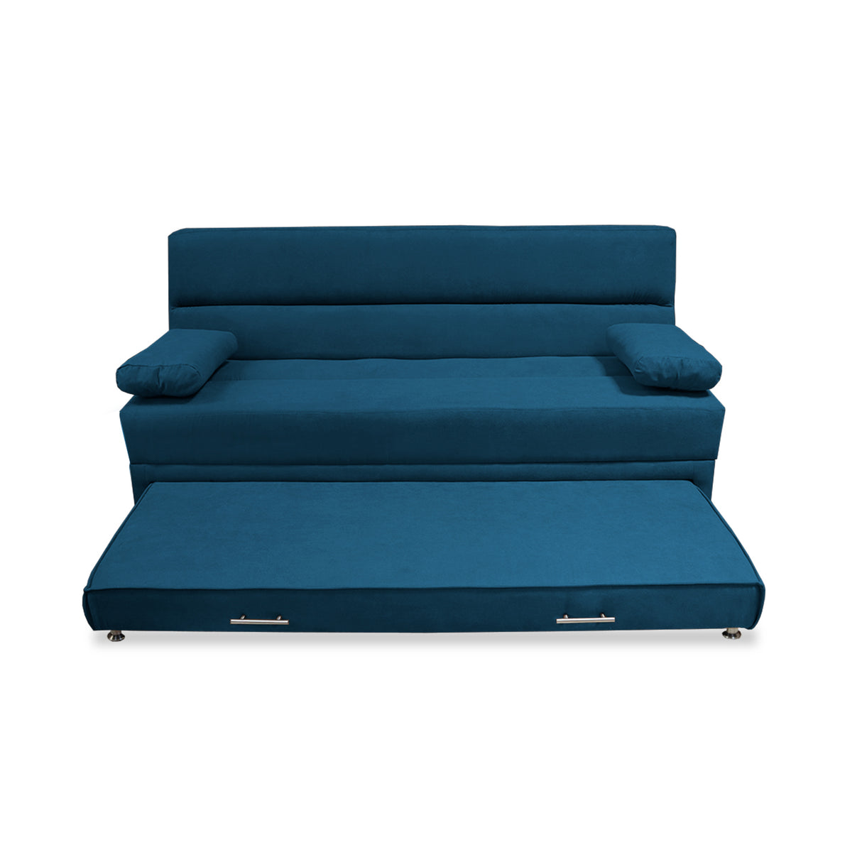 Sofacama Ferreira Azul Petróleo 190x95cm de Tres Puestos Reclinable Antifluido y sin Apoya Brazos - SOFAS Y POLTRONAS | Bylmo