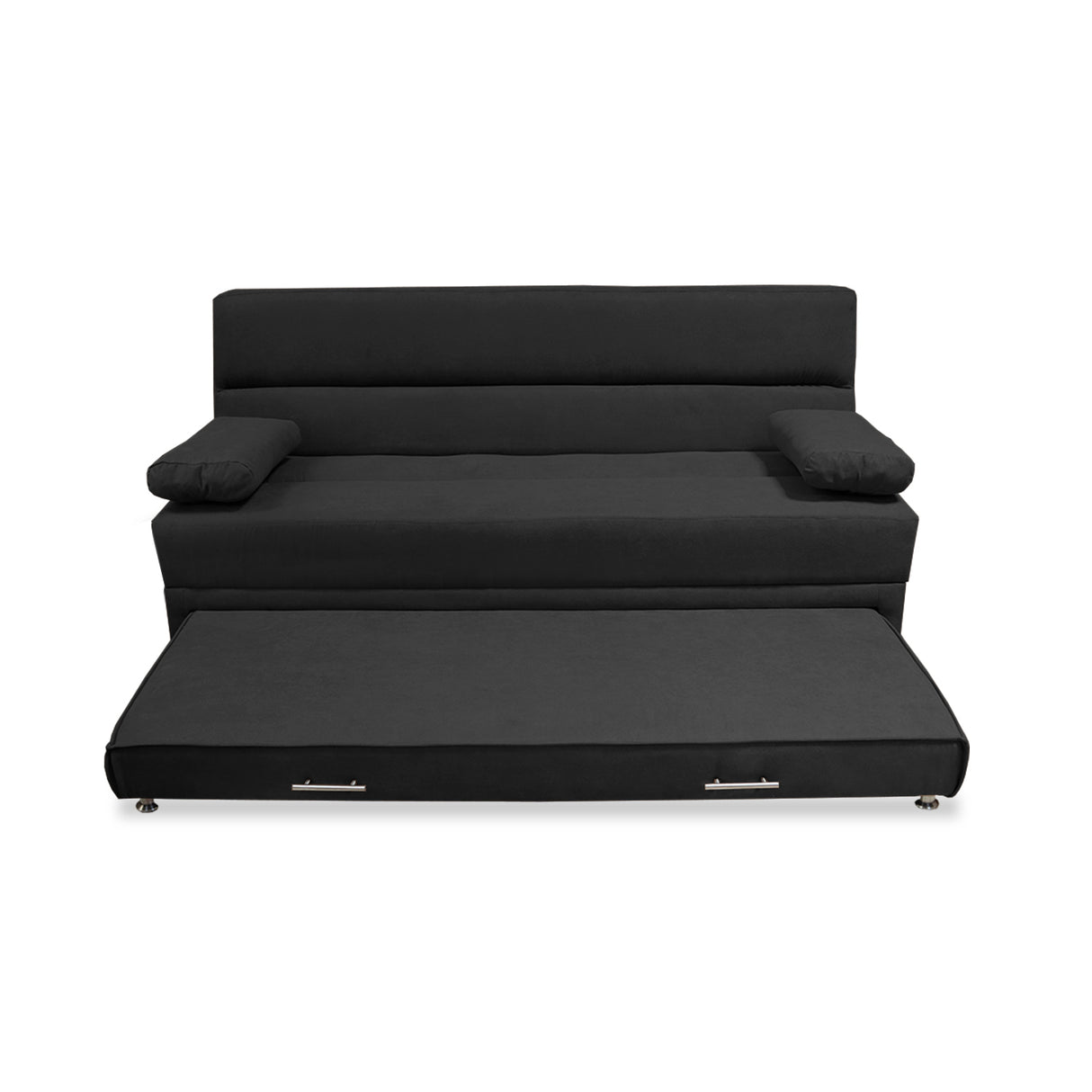 Sofacama Ferreira Negro 190x95cm de Tres Puestos Reclinable Antifluido y sin Apoya Brazos - SOFAS Y POLTRONAS | Bylmo