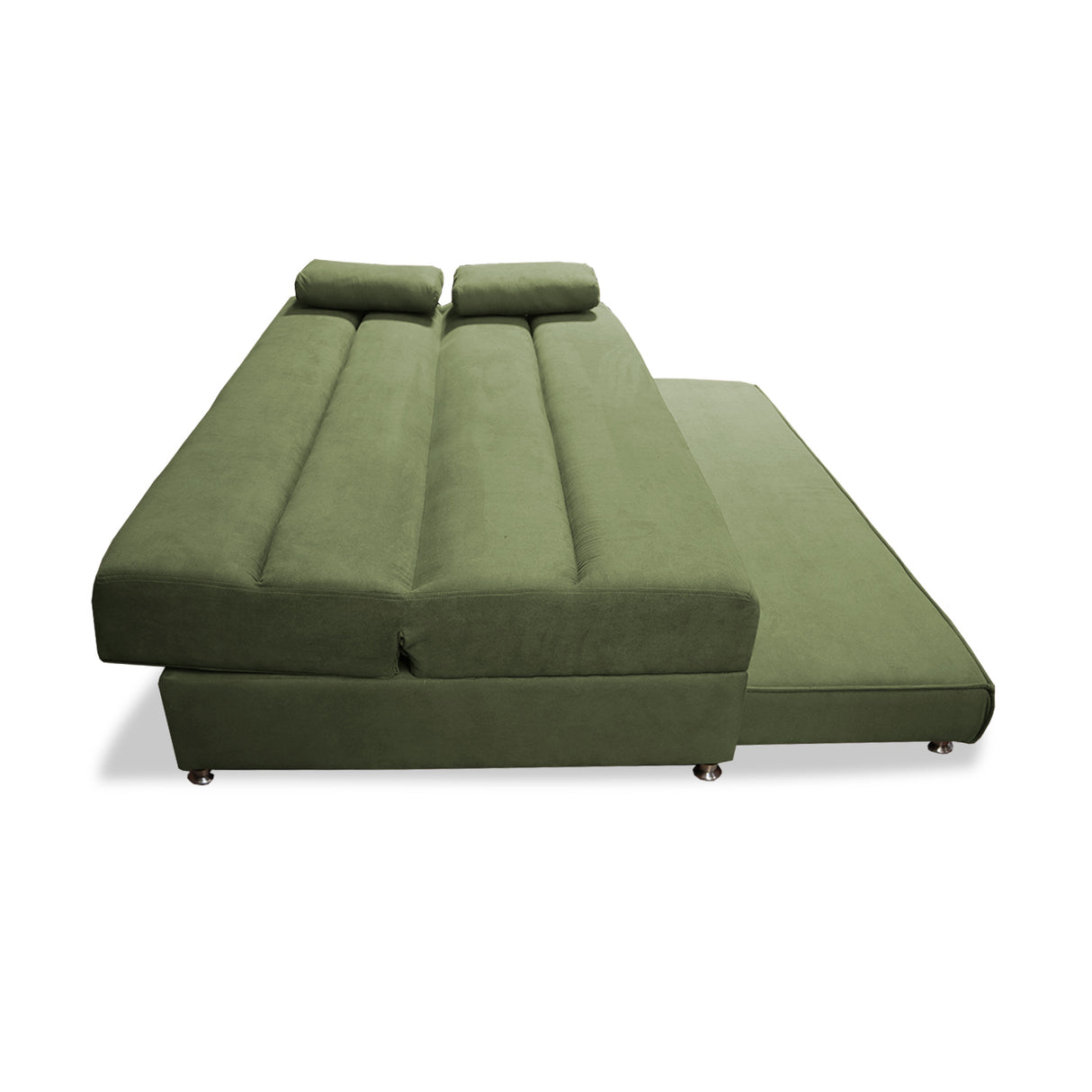 Sofacama Ferreira Verde 190x95cm de Tres Puestos Reclinable Antifluido y sin Apoya Brazos - SOFAS Y POLTRONAS | Bylmo