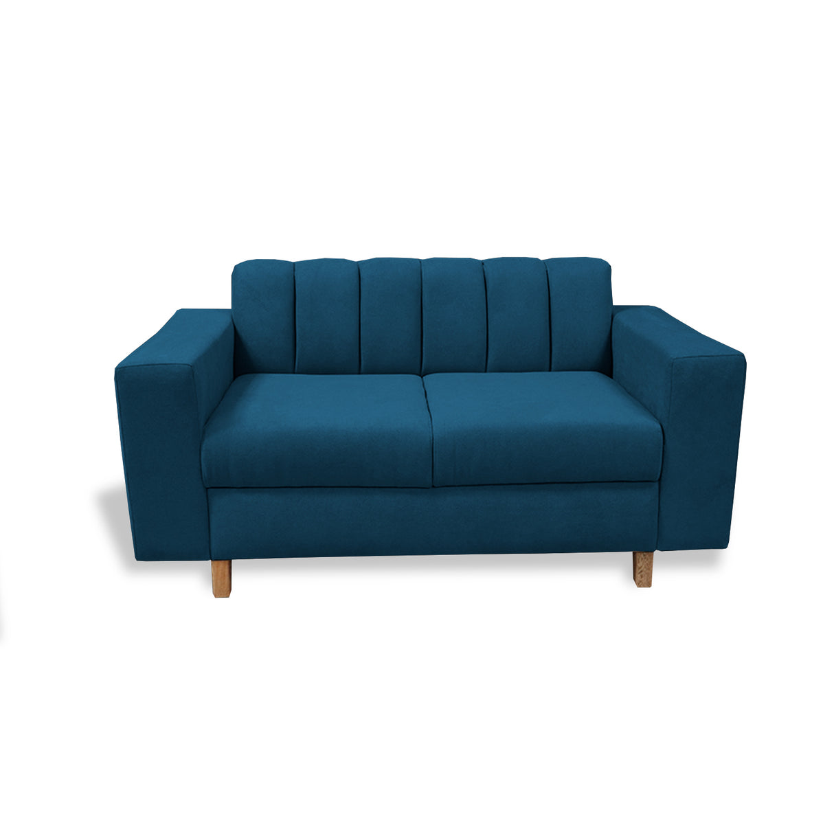 Sofá Noah Azul Petróleo 150x85cm de Dos Puestos Reclinable Antifluido y sin Apoya Brazos - SOFAS Y POLTRONAS | Bylmo