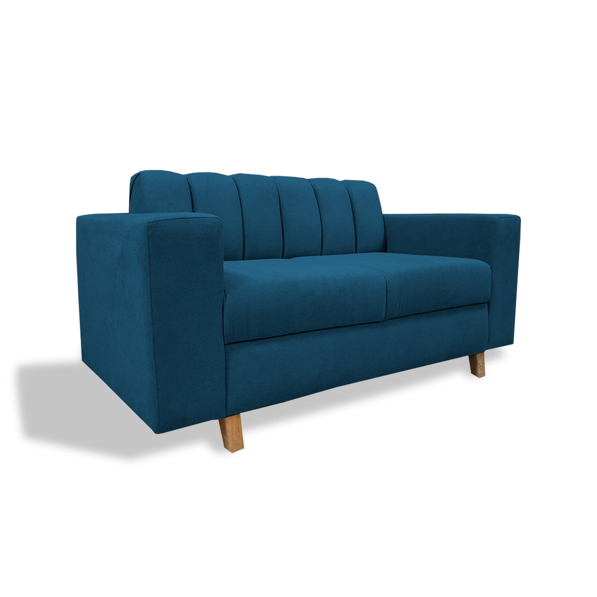 Sofá Noah Azul Petróleo 150x85cm de Dos Puestos Reclinable Antifluido y sin Apoya Brazos - SOFAS Y POLTRONAS | Bylmo