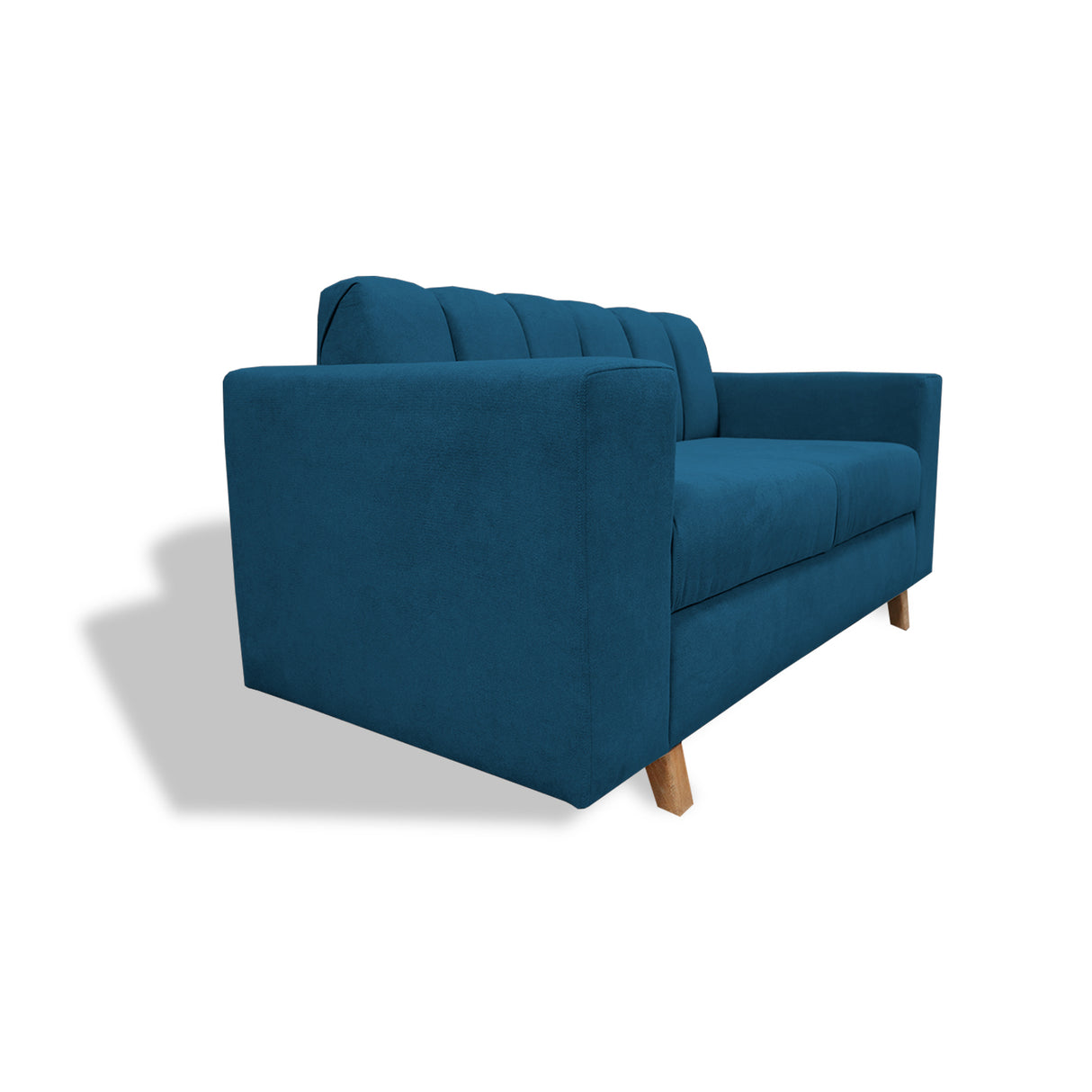 Sofá Noah Azul Petróleo 150x85cm de Dos Puestos Reclinable Antifluido y sin Apoya Brazos - SOFAS Y POLTRONAS | Bylmo