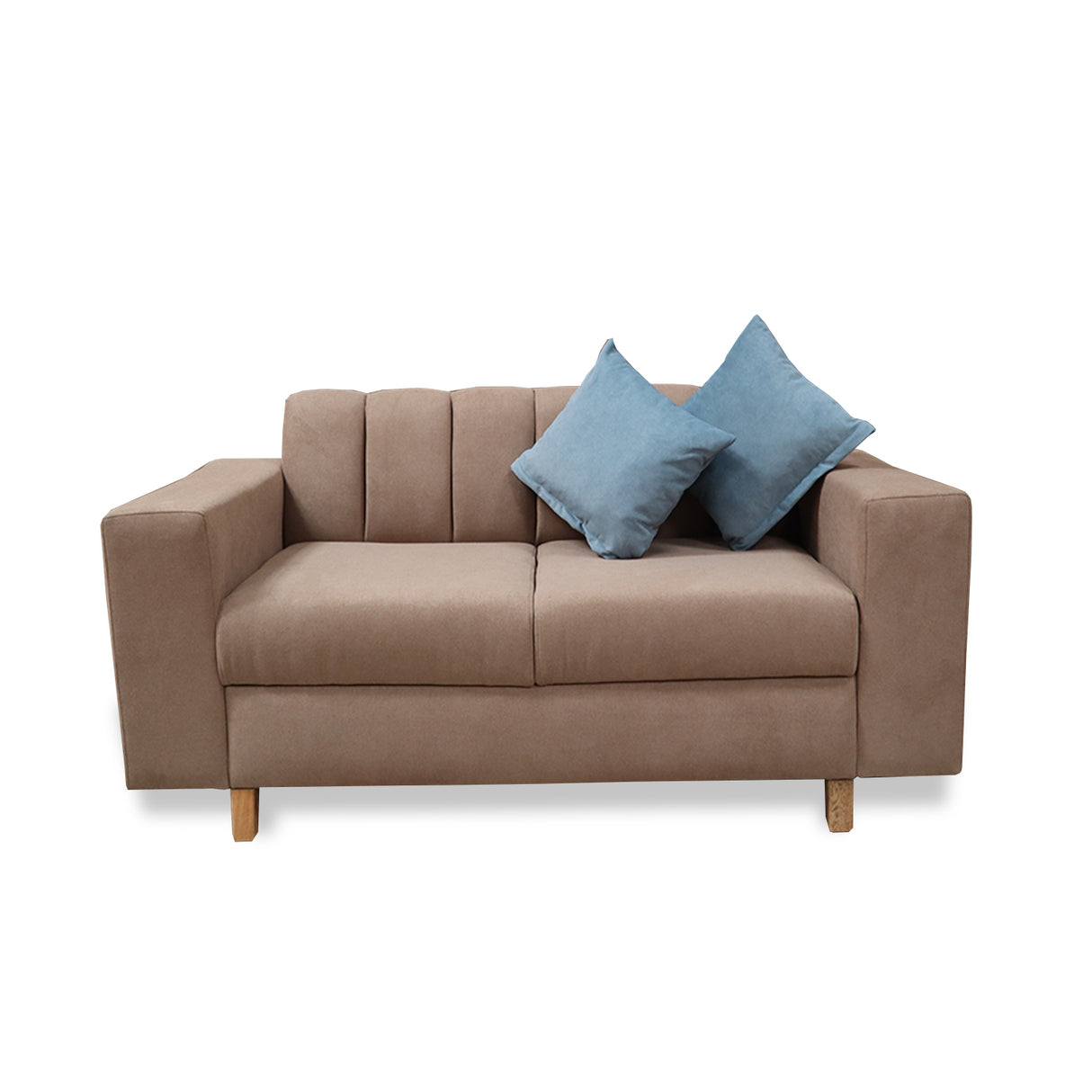 Sofá Noah Camel 150x85cm de Dos Puestos Reclinable Antifluido y sin Apoya Brazos - SOFAS Y POLTRONAS | Bylmo