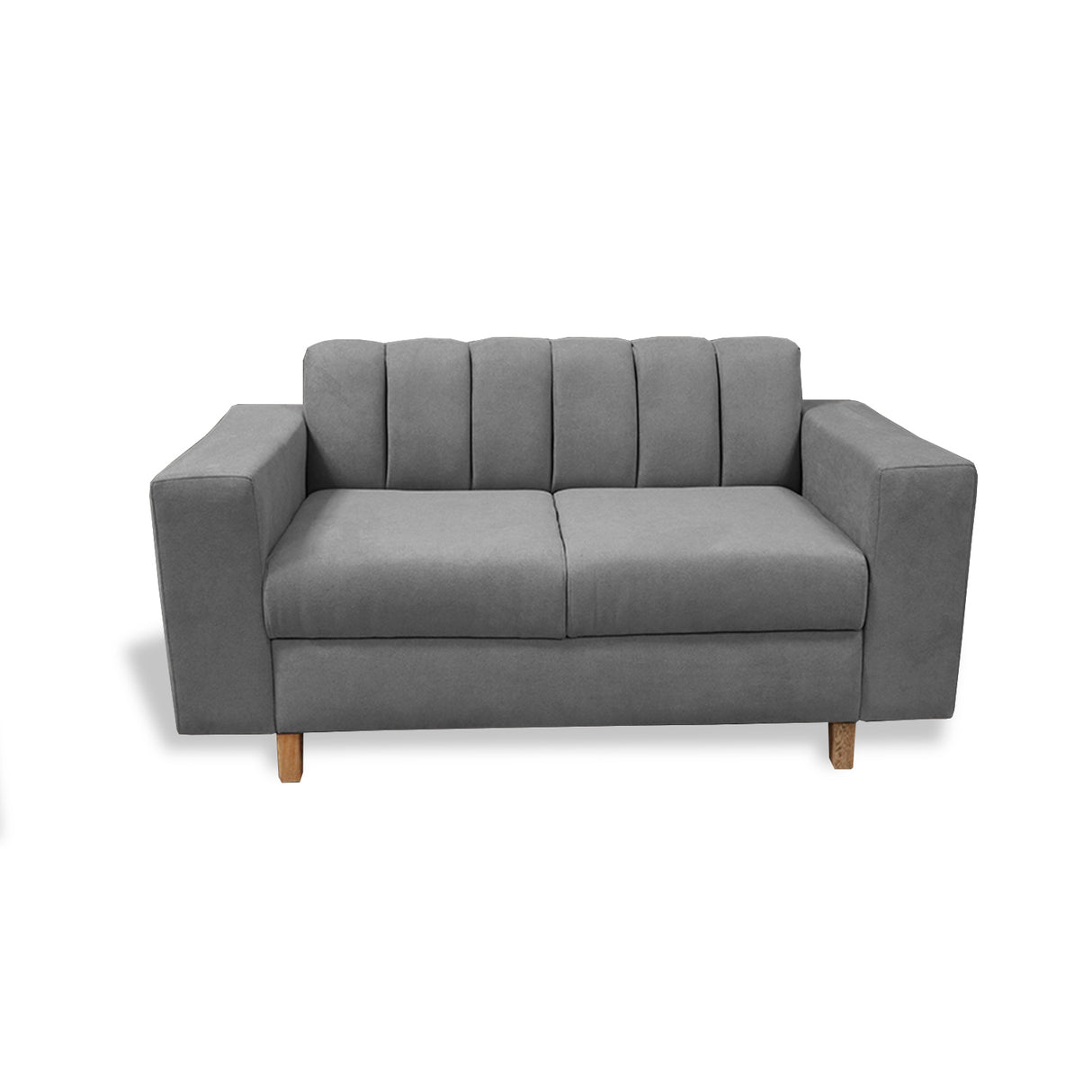 Sofá Noah Gris 150x85cm de Dos Puestos Reclinable Antifluido y sin Apoya Brazos - SOFAS Y POLTRONAS | Bylmo
