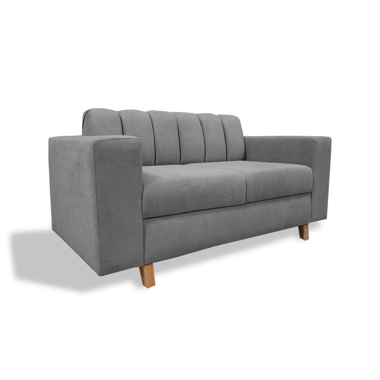Sofá Noah Gris 150x85cm de Dos Puestos Reclinable Antifluido y sin Apoya Brazos - SOFAS Y POLTRONAS | Bylmo