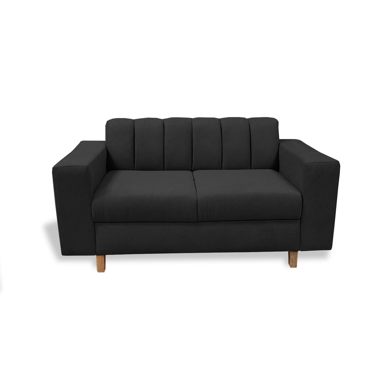 Sofá Noah Negro 150x85cm de Dos Puestos Reclinable Antifluido y sin Apoya Brazos - SOFAS Y POLTRONAS | Bylmo