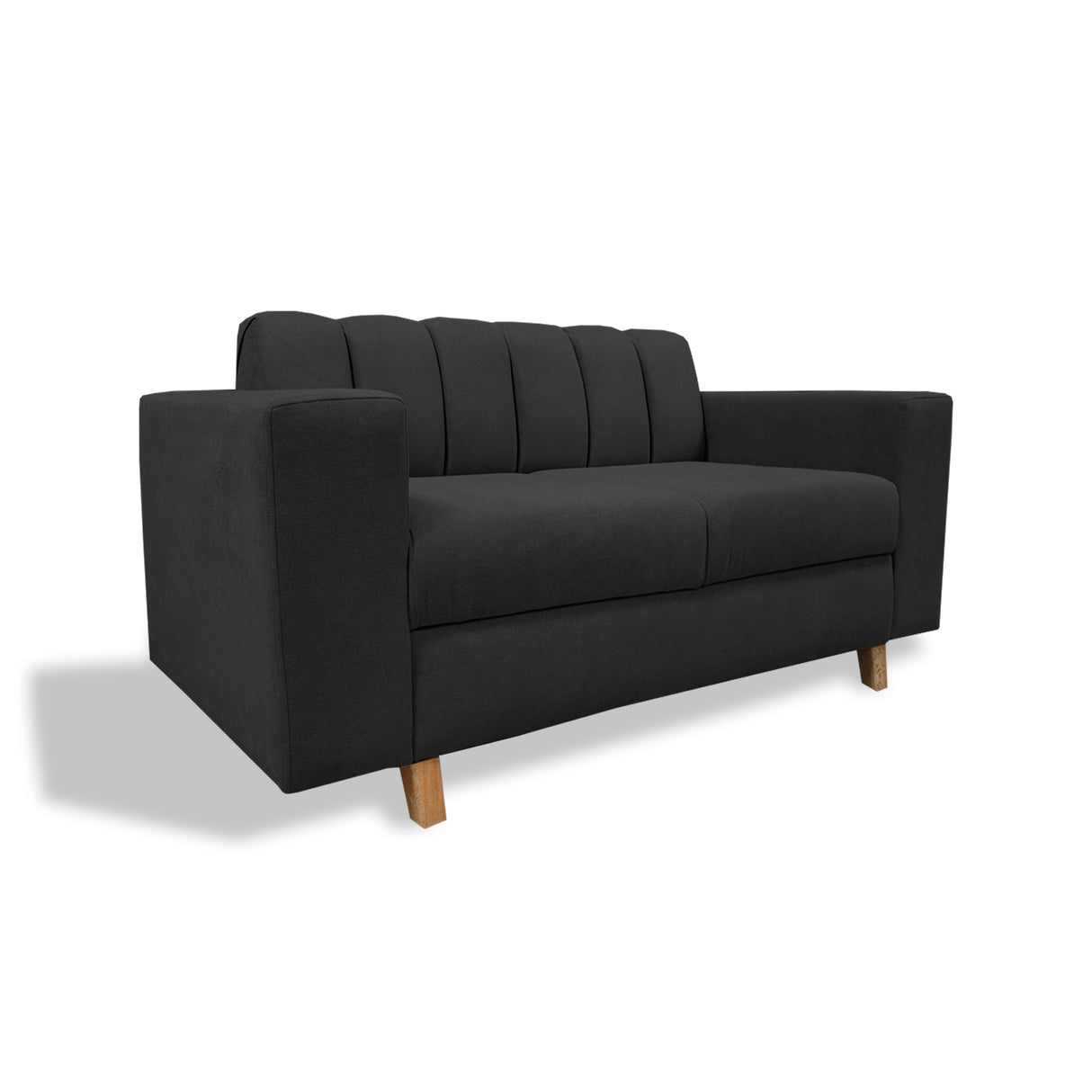 Sofá Noah Negro 150x85cm de Dos Puestos Reclinable Antifluido y sin Apoya Brazos - SOFAS Y POLTRONAS | Bylmo