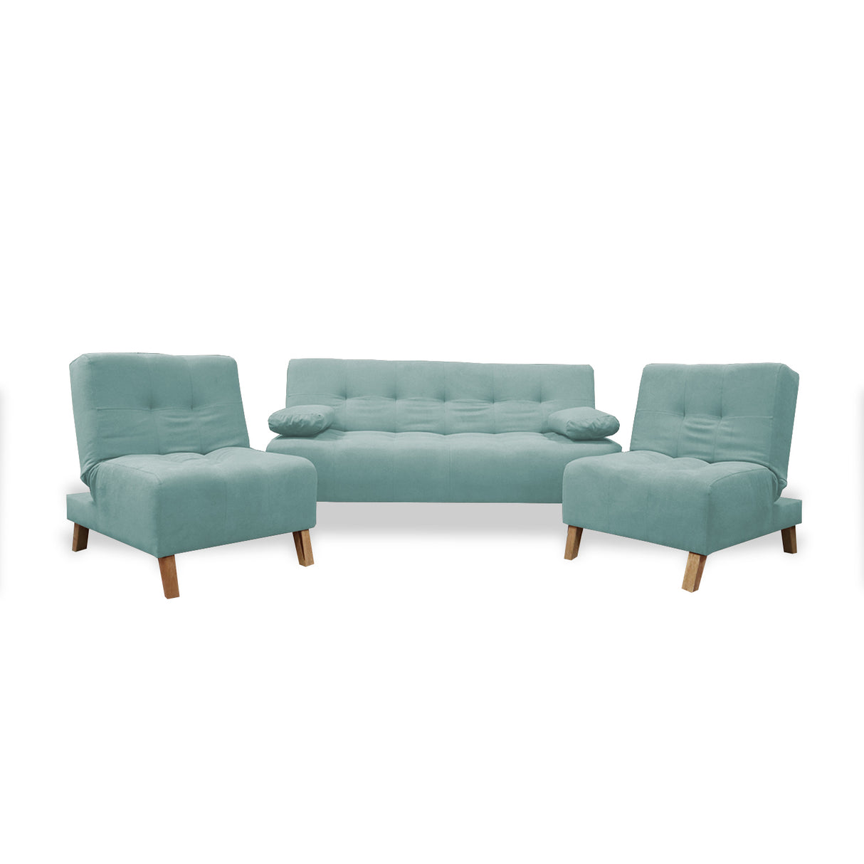 Sala Clic Clac Menta 180x94cm de Cinco Puestos Reclinable Antifluido y sin Apoya Brazos - SOFAS Y POLTRONAS | Bylmo