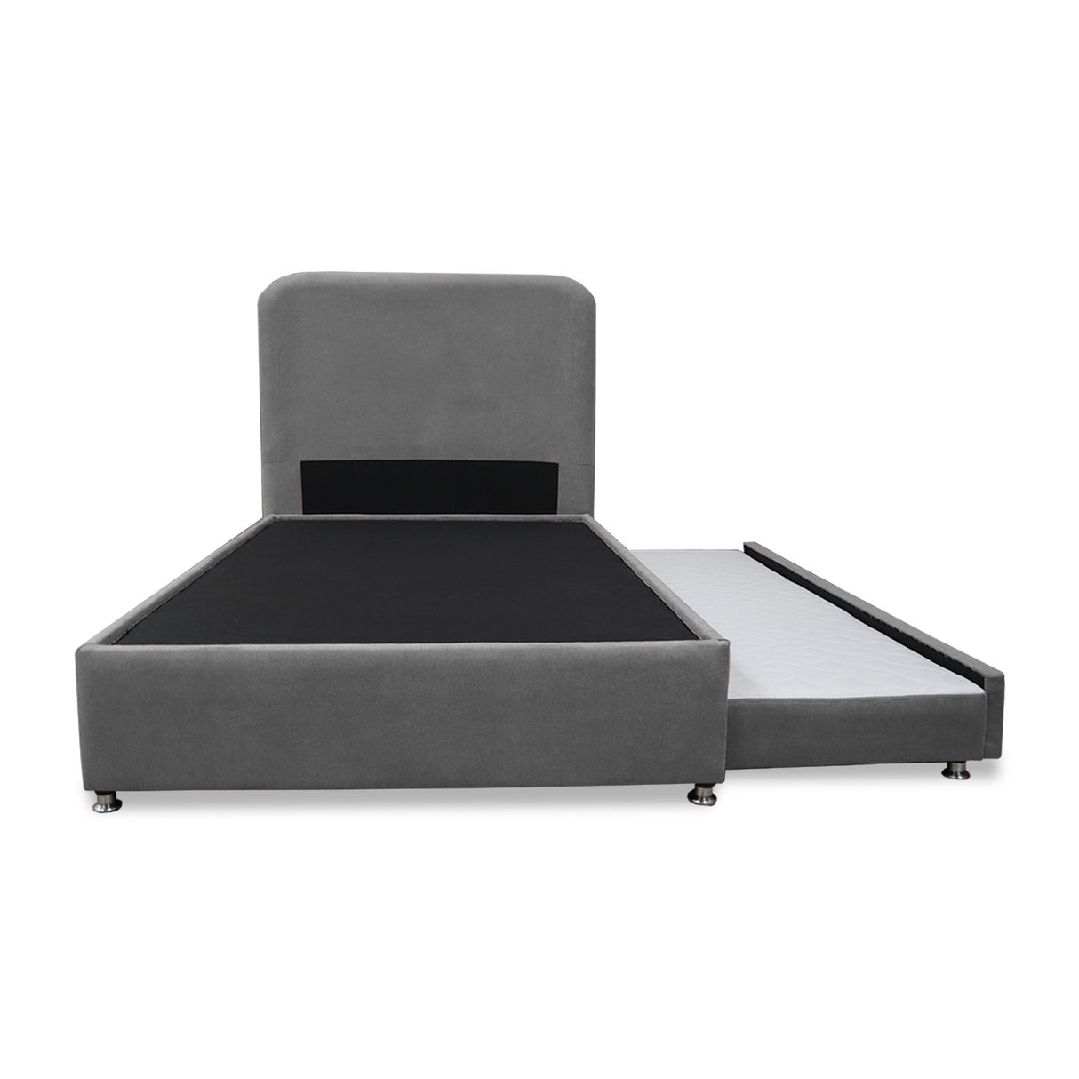 Combo Cama Tarima Nido y Cabecero Comfort Gris para Cama Semidoble 120 X 190 Cm con Patas - CAMAS | Bylmo