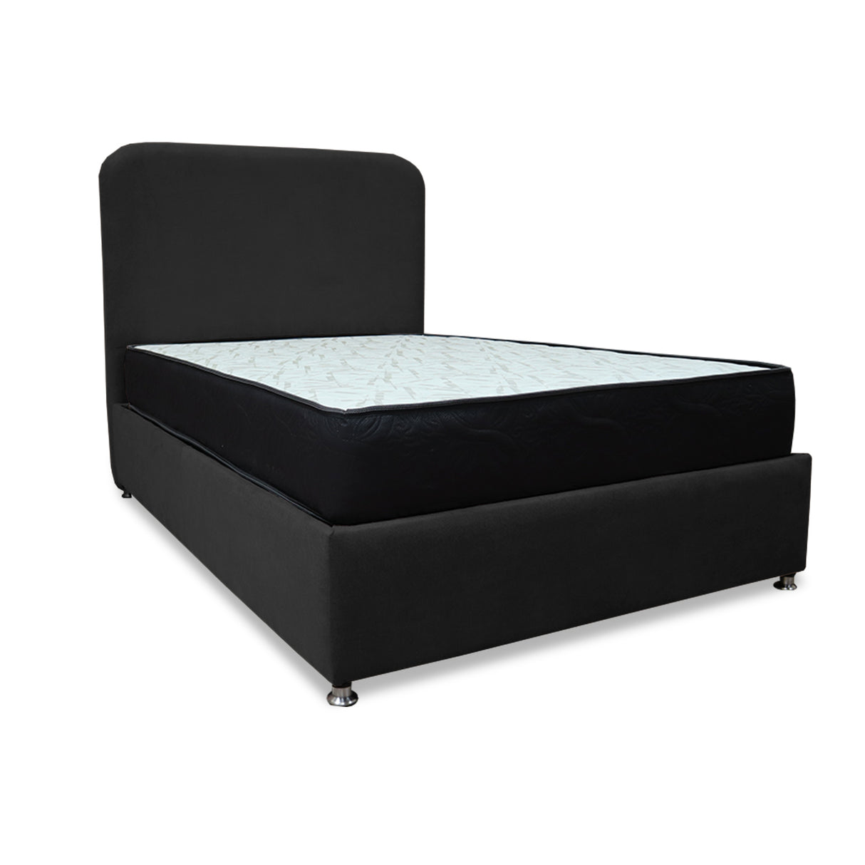Combo Base Cama y Colchón Comfort Negro para Cama Doble 140 X 190 Cm con Patas - CAMAS | Bylmo