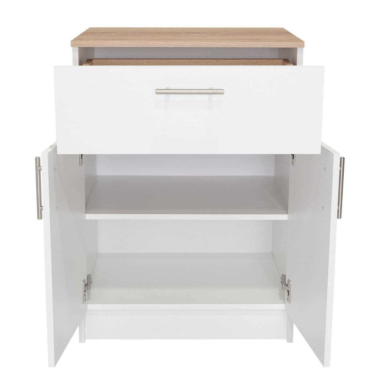 Organizador de Cocina Mayorca Blanco y Duna 60x85.1cm con un Entrepaño y con Dos Comportamientos - BARRAS Y MUEBLES AUXILIARES | Bylmo
