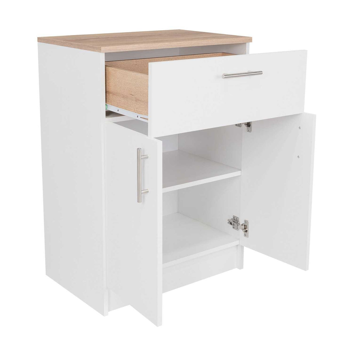 Organizador de Cocina Mayorca Blanco y Duna 60x85.1cm con un Entrepaño y con Dos Comportamientos - BARRAS Y MUEBLES AUXILIARES | Bylmo