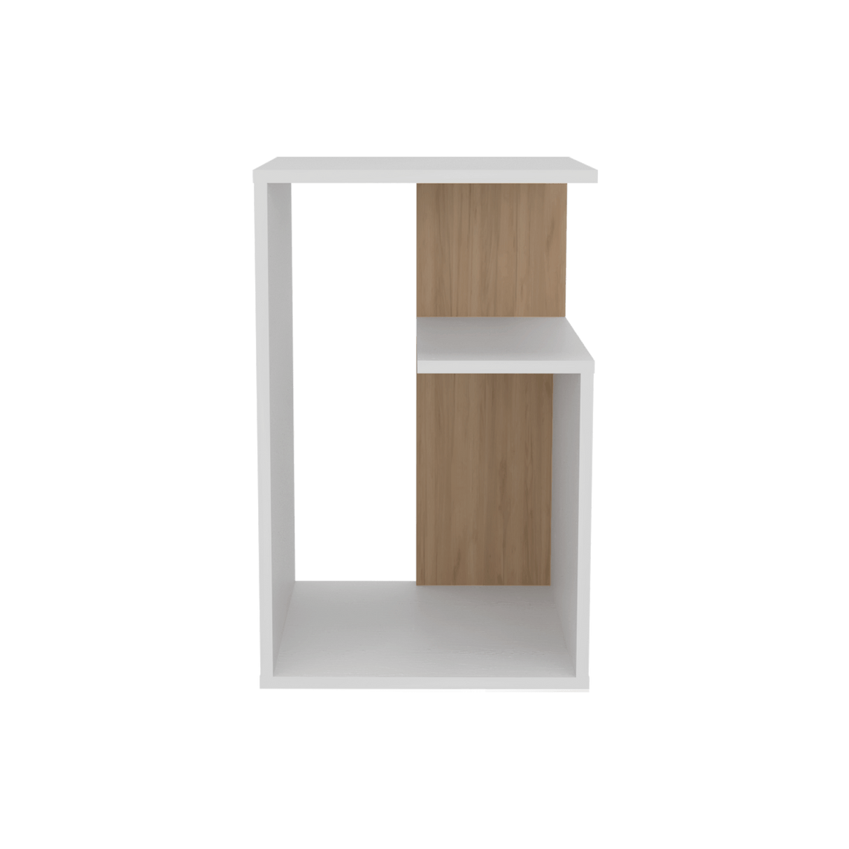 Mesa Auxiliar Everett Blanco Y Fresno 39.8x63.4cm Rectangular con Un Compartimiento - MESAS AUXILIARES | Bylmo