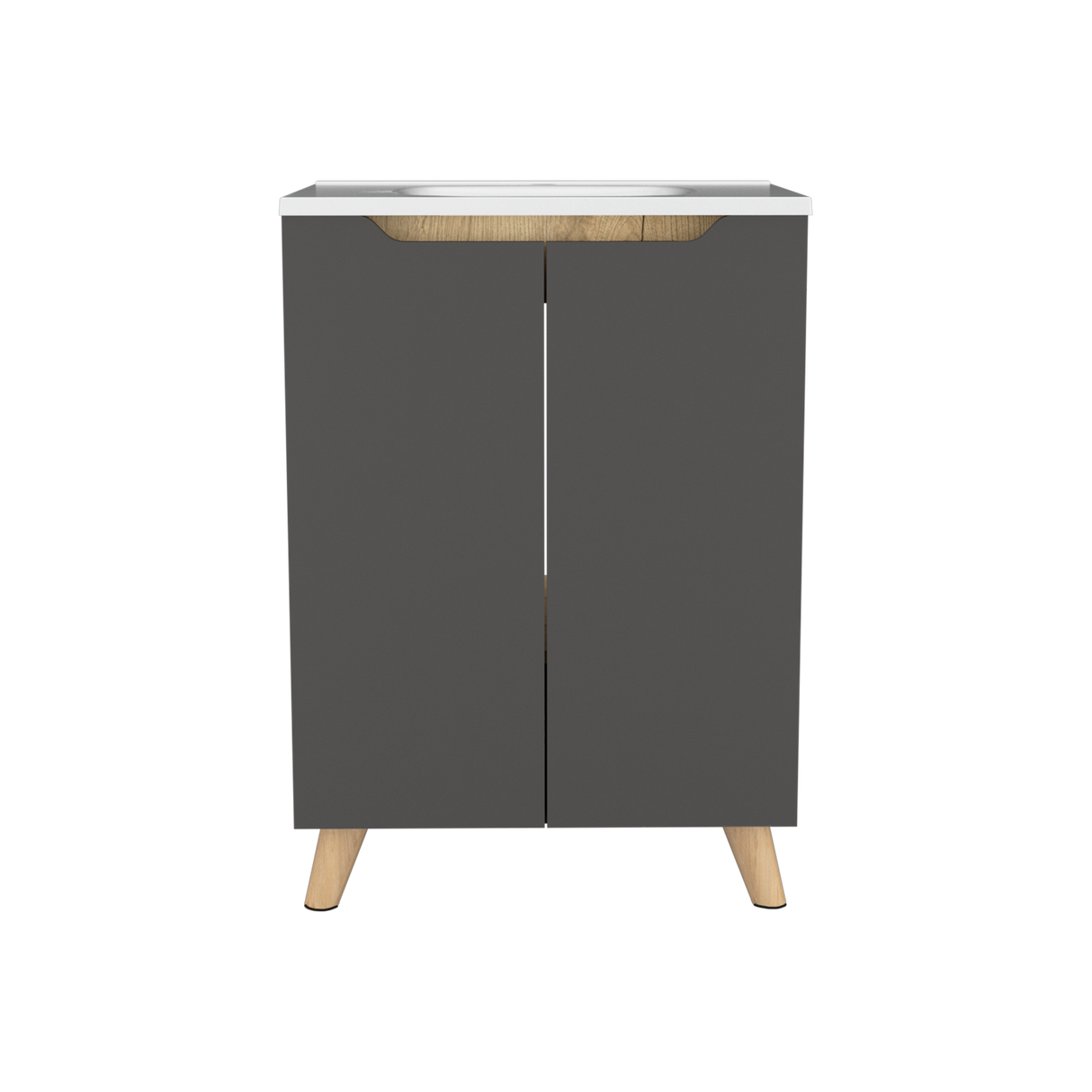 Mueble para Lavamanos Laurent Plomo 60x86cm Individual con Lavamanos y sin Grifería - MUEBLES PARA LAVAMANOS | Bylmo