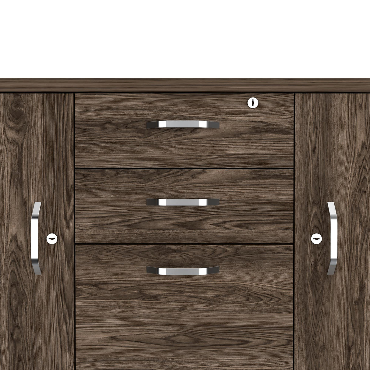 Archivador Home Office Coñac 120x75cm Carta con Tres Cajones y con Cerradura - ARCHIVADORES | Bylmo