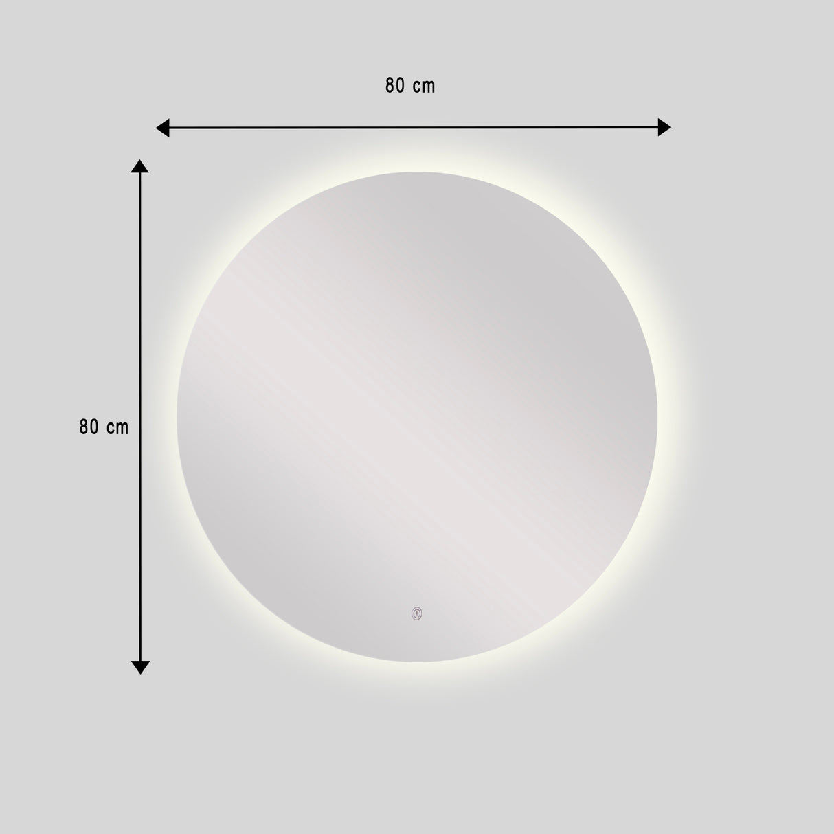 Espejo de Baño Redondo Petra 80x80cm Flotado Sin Marco y con Iluminación LED - ESPEJOS DE BANHO | Bylmo