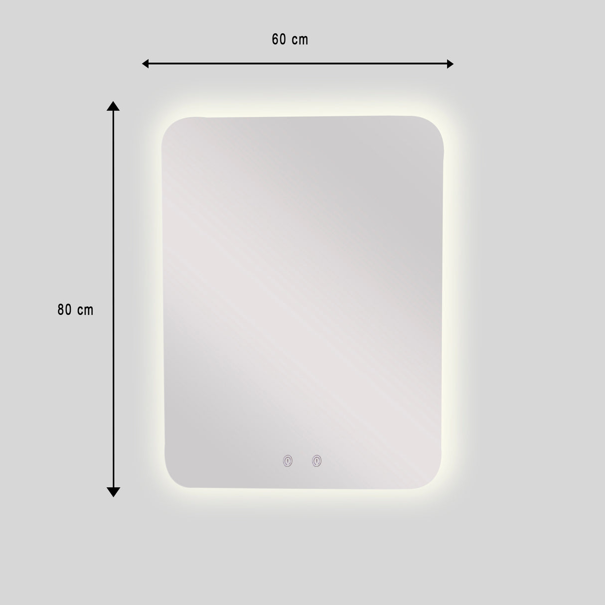 Espejo de Baño Rectangular Alhambra 60x80cm Flotado Sin Marco con Antiempaño y con Iluminación LED - ESPEJOS DE BANHO | Bylmo