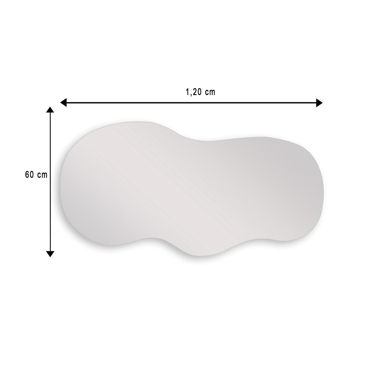 Espejo de Baño Asimetrico Cairo 120x60cm Flotado Sin Marco - ESPEJOS DE BANHO | Bylmo