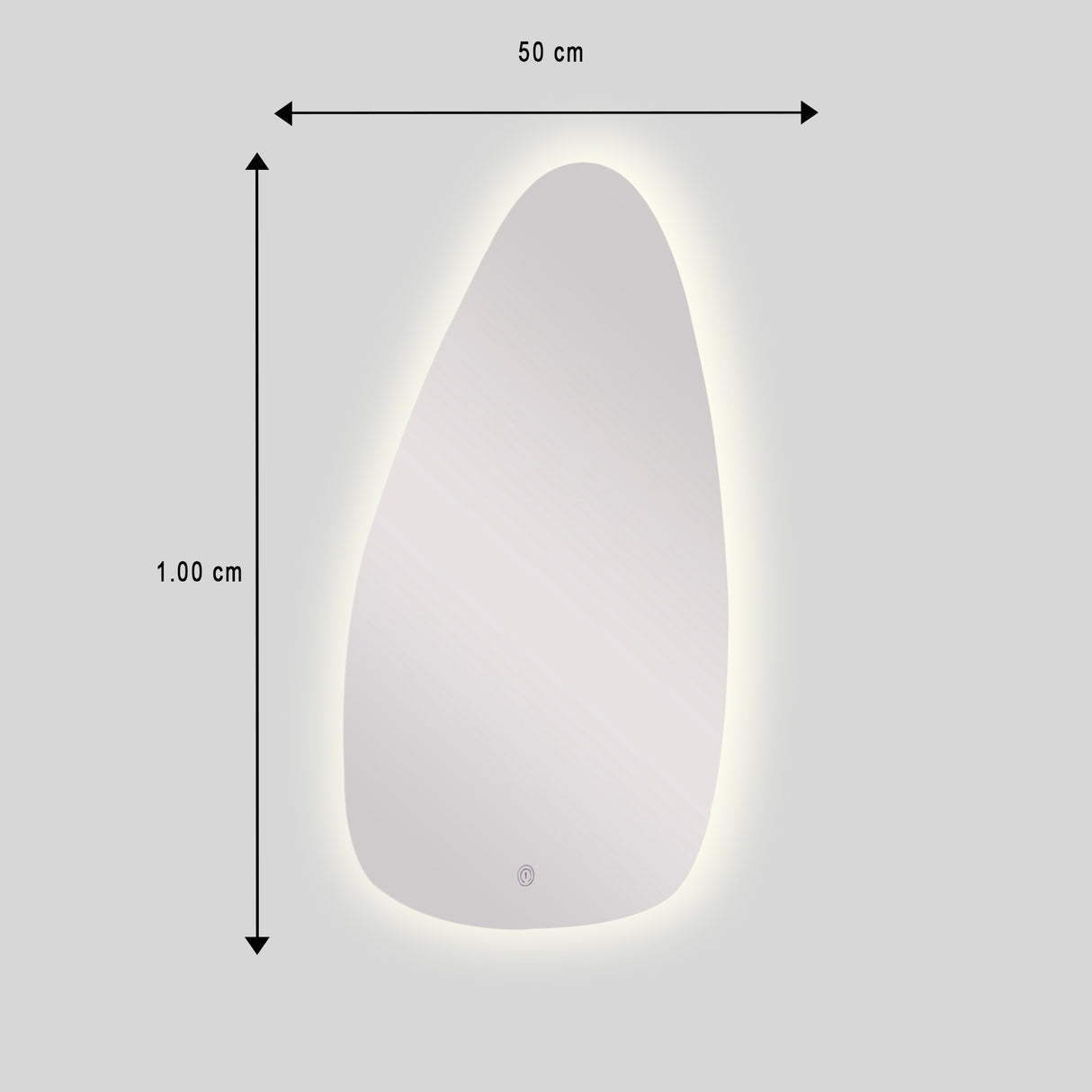 Espejo de Pared Asimetrico Maui 50x100cm Sin Marco y con Iluminación LED - ESPEJOS DE PARED | Bylmo