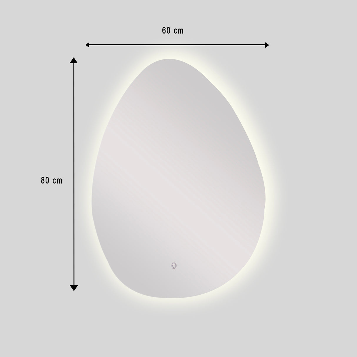 Espejo de Pared Asimetrico Maui 60x80cm Sin Marco y con Iluminación LED - ESPEJOS DE PARED | Bylmo