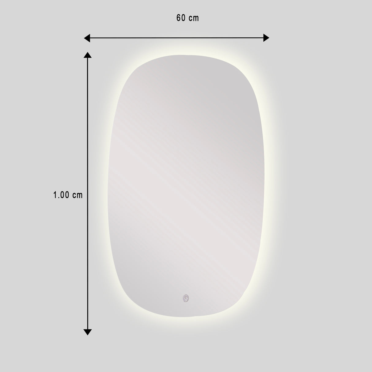 Espejo de Pared Asimetrico Capri 60x100cm Sin Marco y con Iluminación LED - ESPEJOS DE PARED | Bylmo