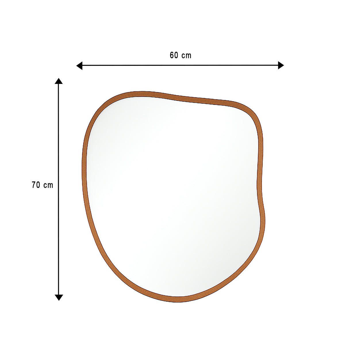 Espejo de Pared Asimetrico Tahiti Oro Rosa 60x70cm con Marco En Madera - ESPEJOS DE PARED | Bylmo