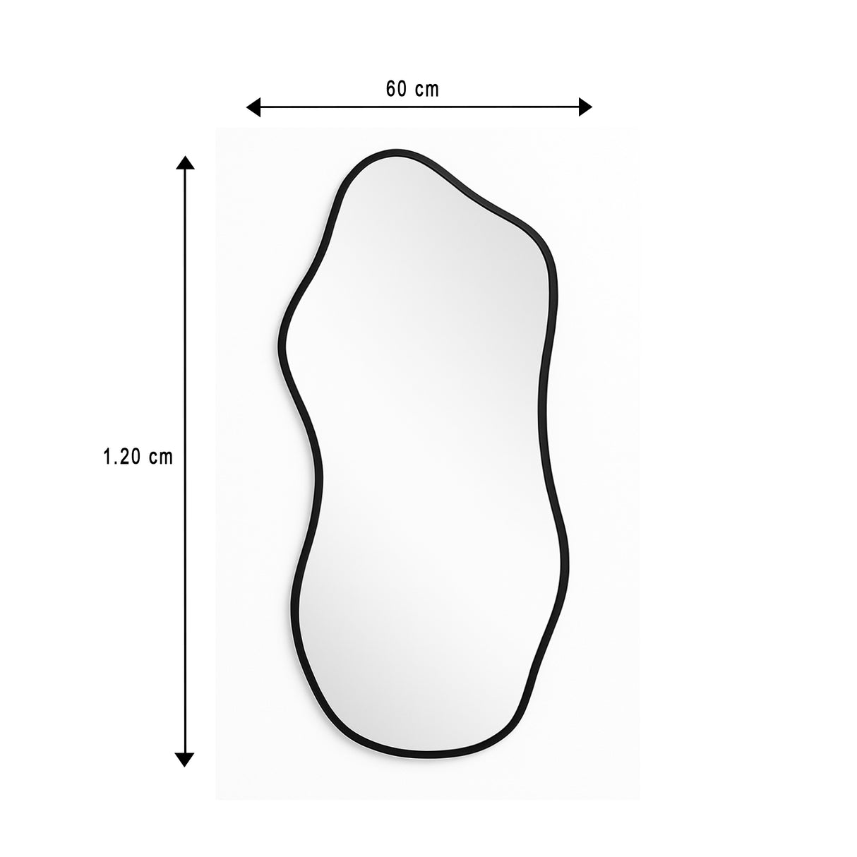 Espejo de Pared Asimetrico Corsega Negro 60x120cm con Marco En Madera - ESPEJOS DE PARED | Bylmo