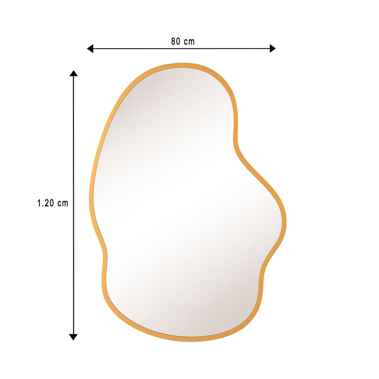 Espejo de Pared Asimetrico Florencia Dorado 80x120cm con Marco En Madera - ESPEJOS DE PARED | Bylmo