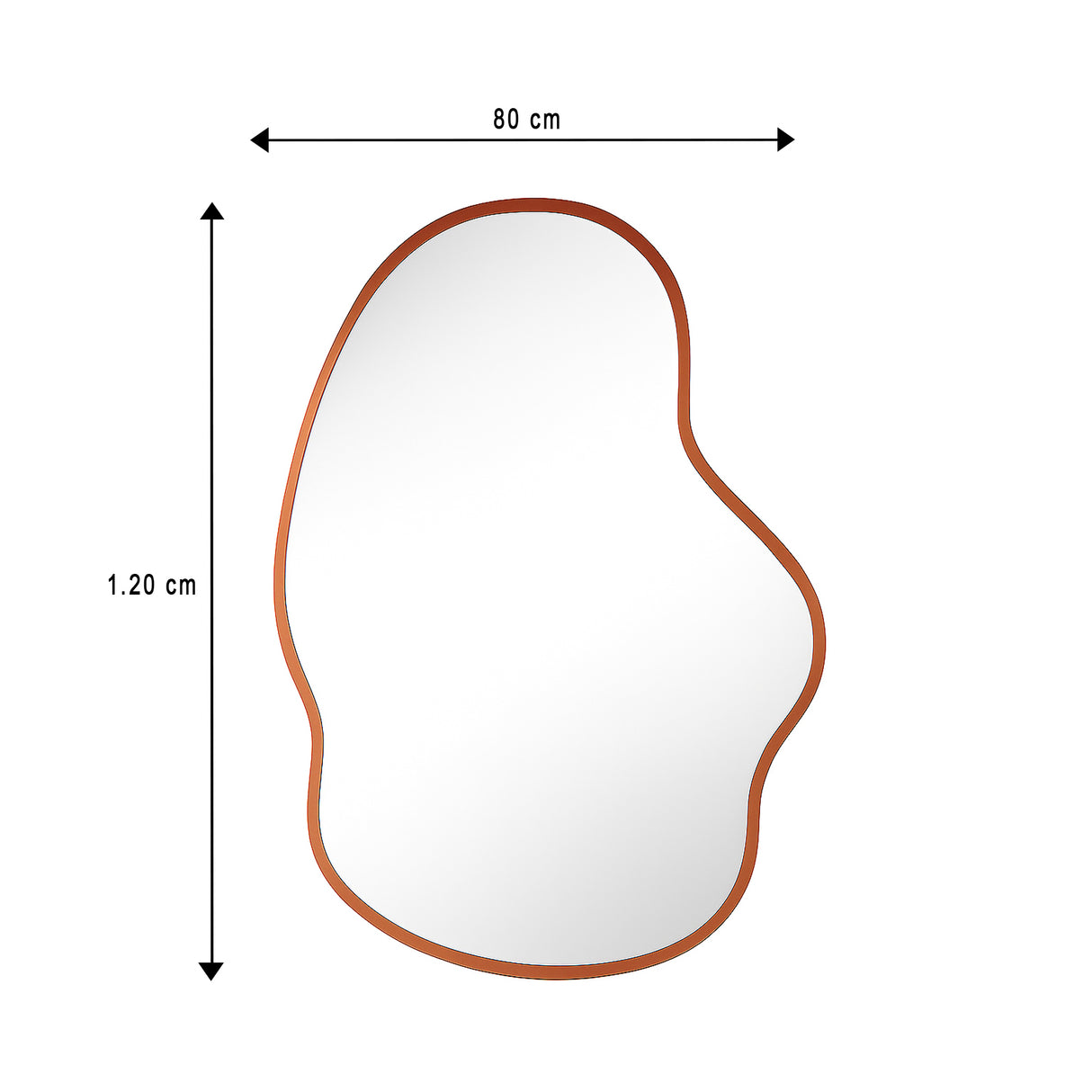 Espejo de Pared Asimetrico Florencia Oro Rosa 80x120cm con Marco En Madera - ESPEJOS DE PARED | Bylmo