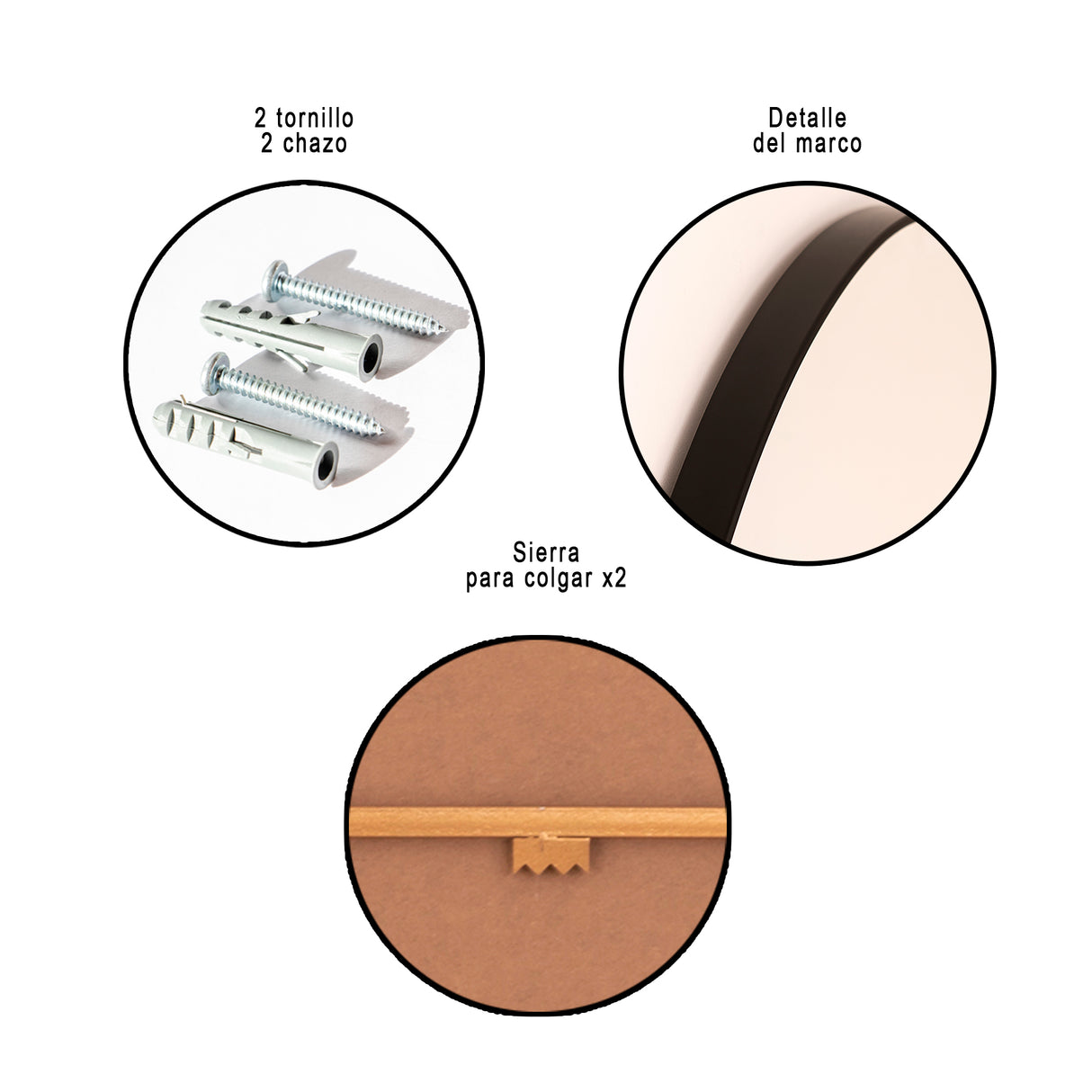 Espejo de Pared Asimetrico Bora Bora Negro 80x90cm con Marco Metalico - ESPEJOS DE PARED | Bylmo