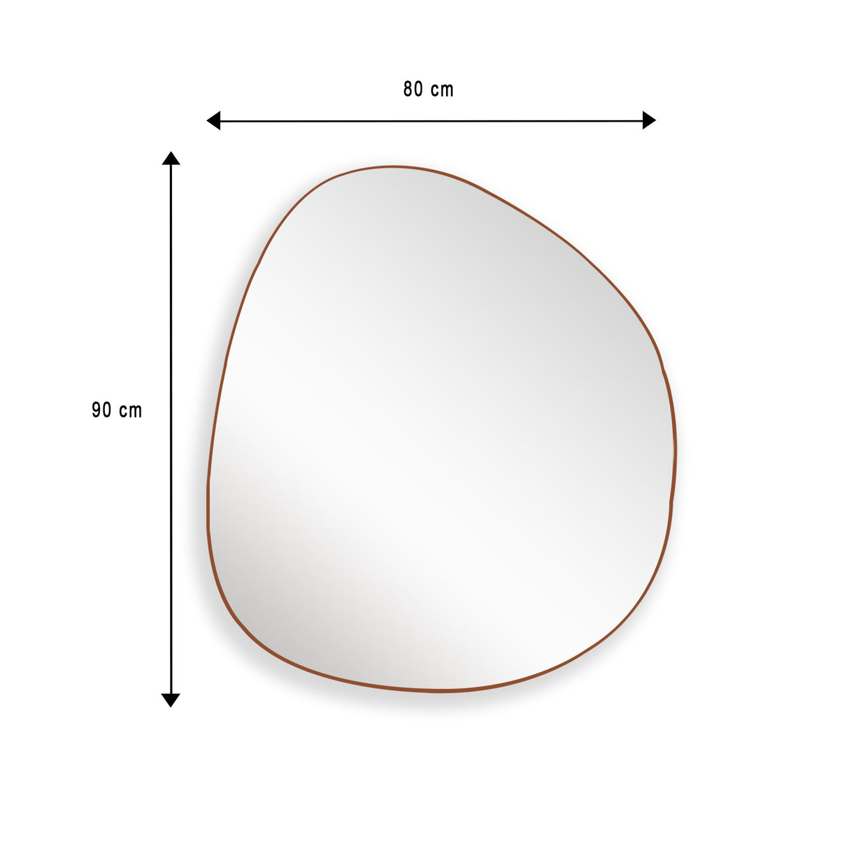 Espejo de Pared Asimetrico Bora Bora Cobre 80x90cm con Marco Metalico - ESPEJOS DE PARED | Bylmo
