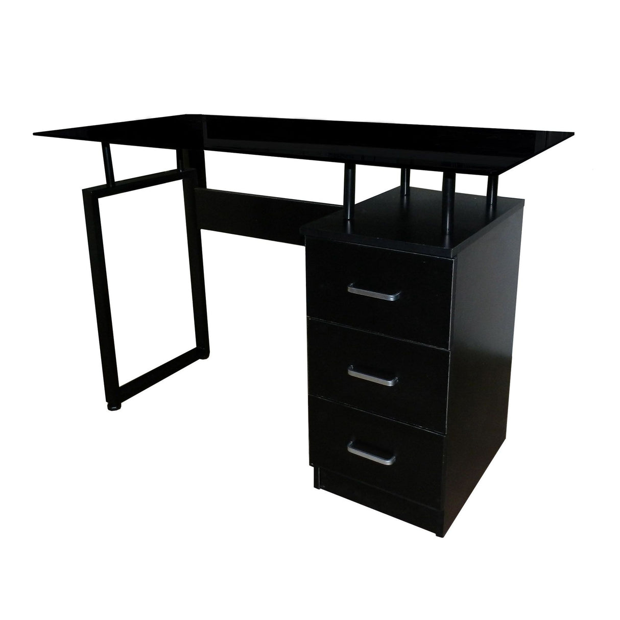 Escritorio Millau Negro 110x74cm con Un Cajón - ESCRITORIOS | Bylmo