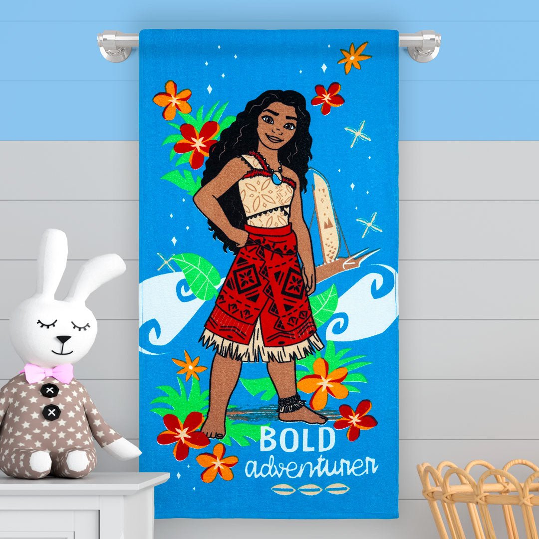 Toalla Infantil de Cuerpo Olas y Flores Multicolor 60x120cm Moana - TOALLAS | Bylmo