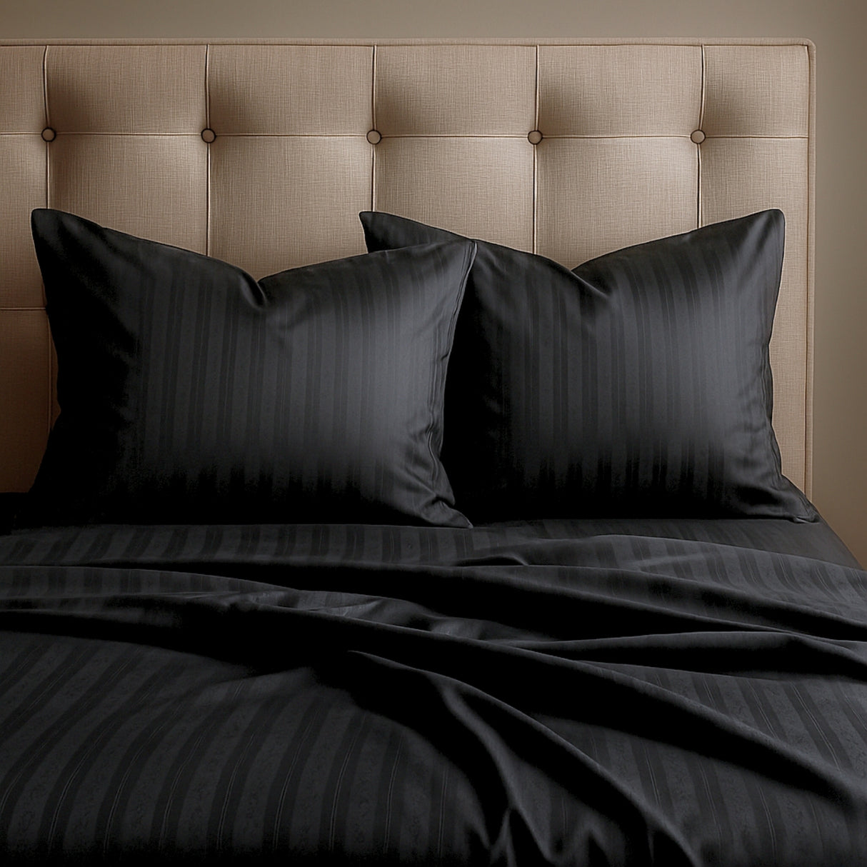 Juego de Sábanas Polialgodon Negro Para Cama Doble 140 X 190 Cm Antiácaros y Antiarrugas - SABANAS | Bylmo