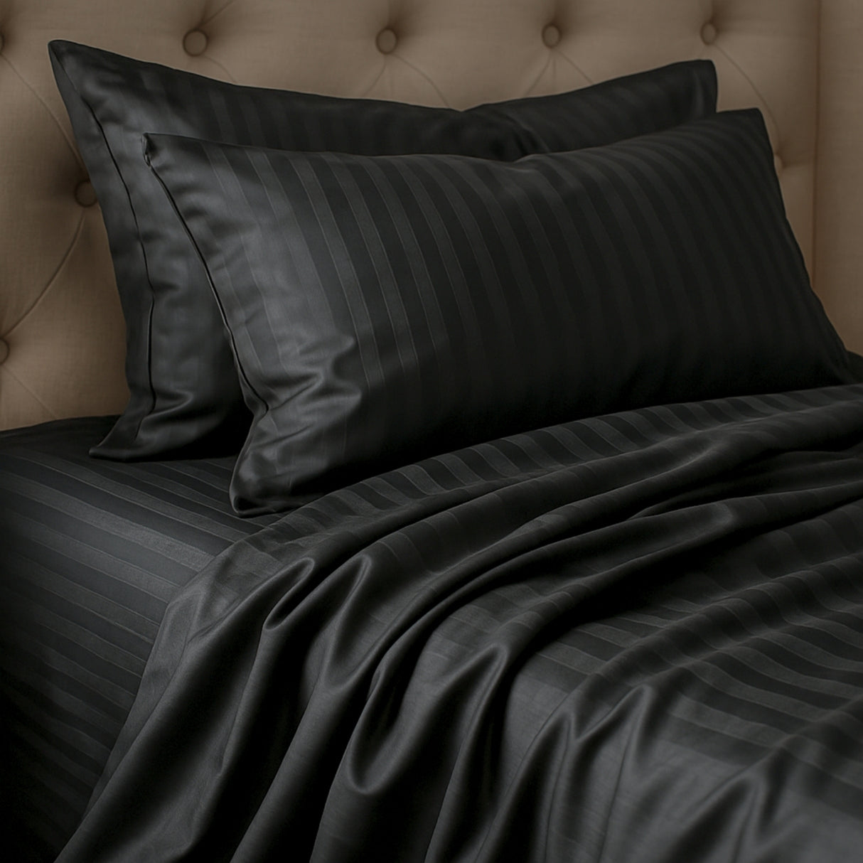 Juego de Sábanas Polialgodon Negro Para Cama Doble 140 X 190 Cm Antiácaros y Antiarrugas - SABANAS | Bylmo