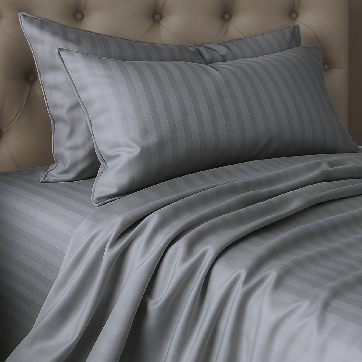 Juego de Sábanas Polialgodon Gris Oscuro Para Cama Doble 140 X 190 Cm Antiácaros y Antiarrugas - SABANAS | Bylmo