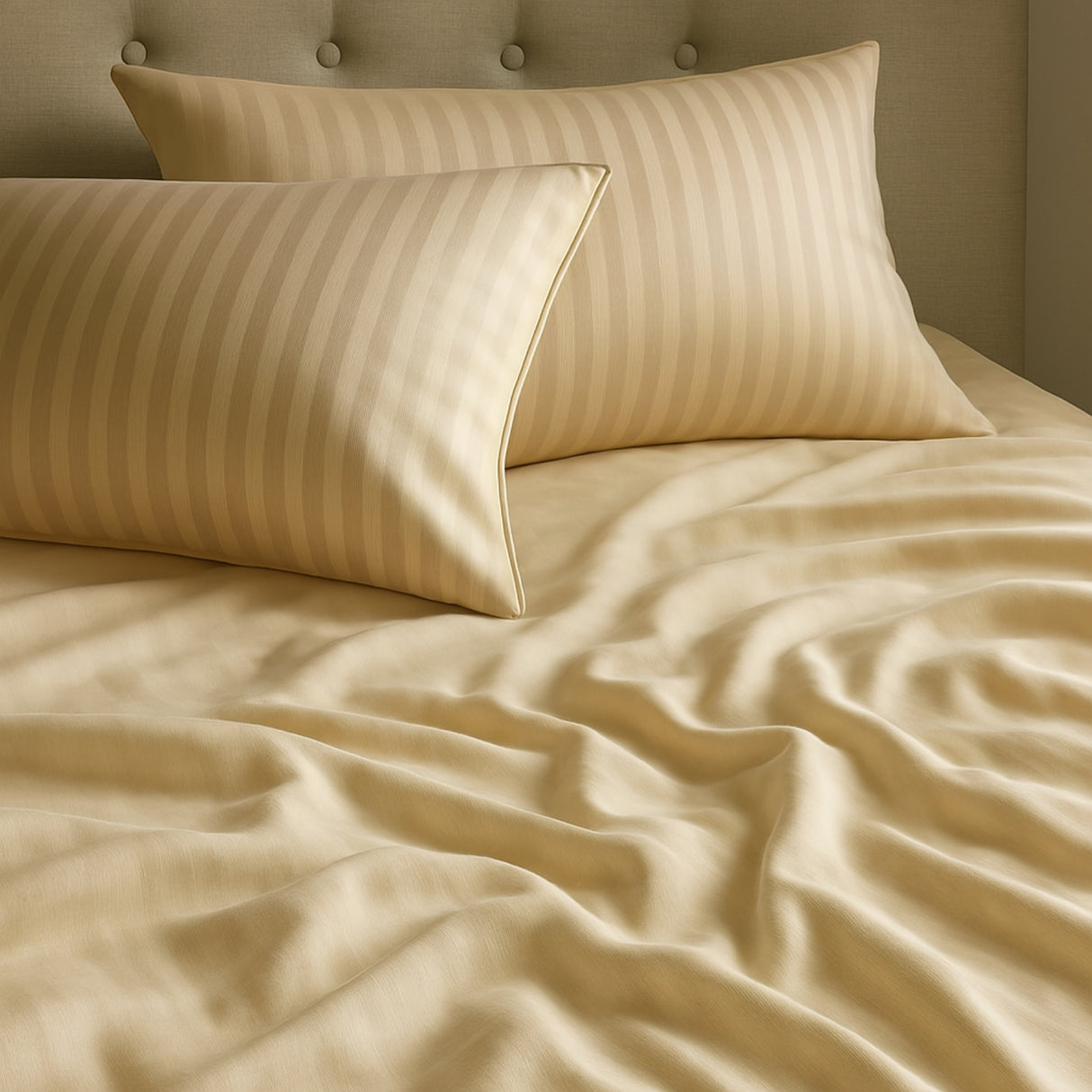 Juego de Sábanas Polialgodon Beige Claro Para Cama Semidoble 120 X 190 Cm Antiácaros y Antiarrugas - SABANAS | Bylmo