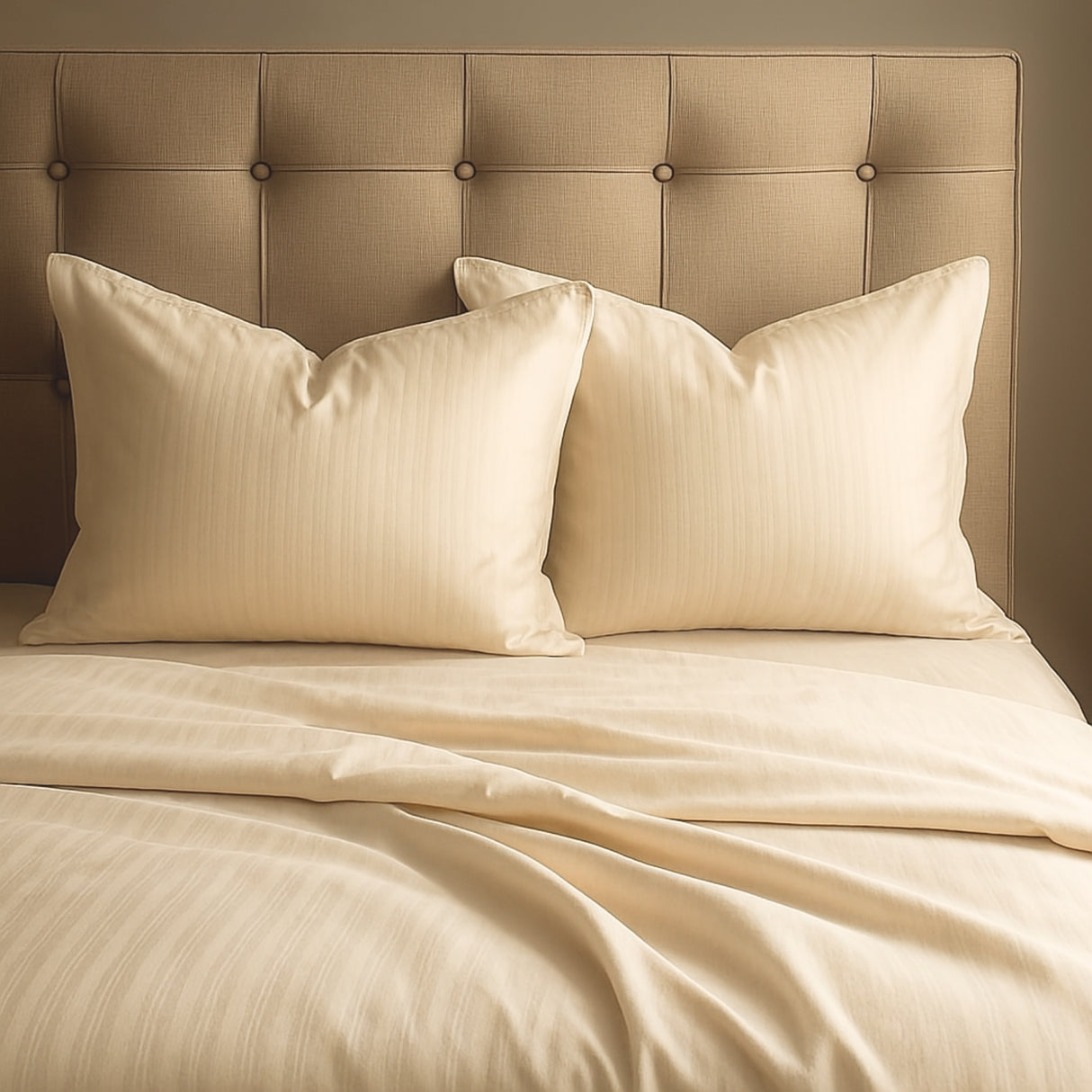 Juego de Sábanas Polialgodon Beige Claro Para Cama Sencilla 100 X 190 Cm Antiácaros y Antiarrugas - SABANAS | Bylmo