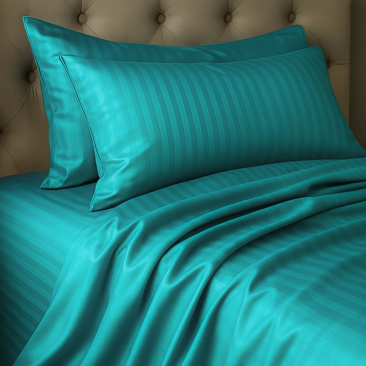 Juego de Sábanas Polialgodon Turquesa Para Cama Sencilla 100 X 190 Cm Antiácaros y Antiarrugas - SABANAS | Bylmo