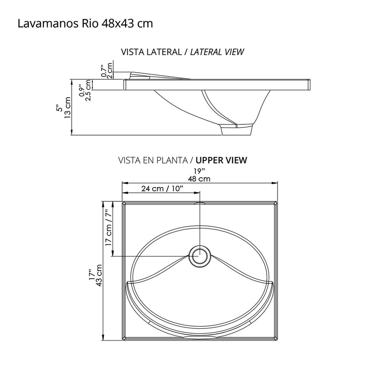 Kit Mueble con Lavamanos Flotante Godai Mitte Tambo 48x48cm Individual con Lavamanos de Sobreponer y con Un Cajón - MUEBLES PARA LAVAMANOS | Bylmo